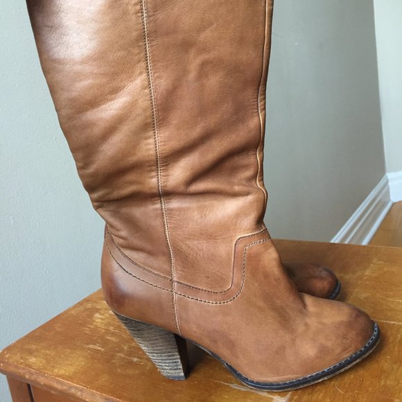 Aldo genuine leather high-heeled boots - Picture 3 of 5